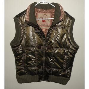 Machu Picchu Easy Outdoor Women’s XXL Zip Insulated Puffer Vest Brown Sheen NWT